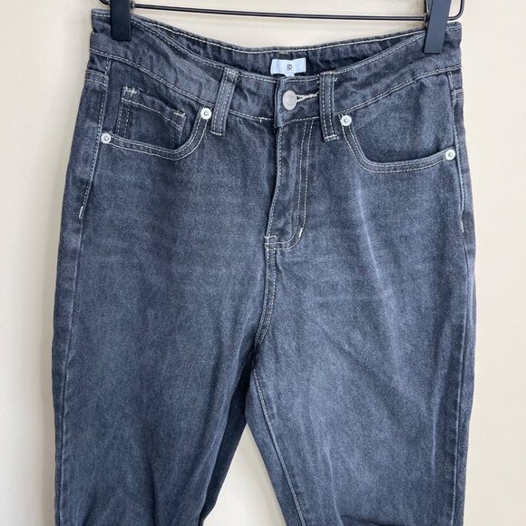 Nordstrom BP Womens High Rise Mom Jeans‎ Size 26 Black Ripped Cotton - Picture 5 of 10